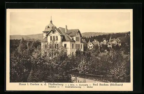 AK Bad Sachsa (Südharz), Hotel Haus im Garten auf dem Pfaffenberg