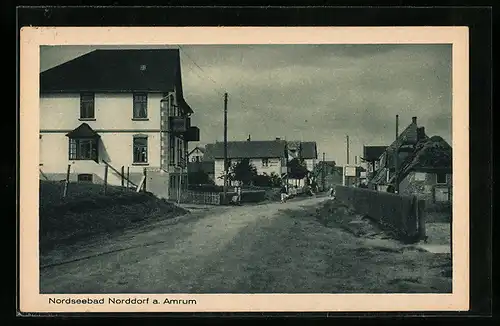 AK Norddorf a. Amrum, Strassenpartie im Ort