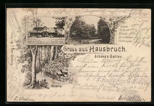 AK Hamburg-Hausbruch, Gasthaus Schöne`s Garten, an der Haake