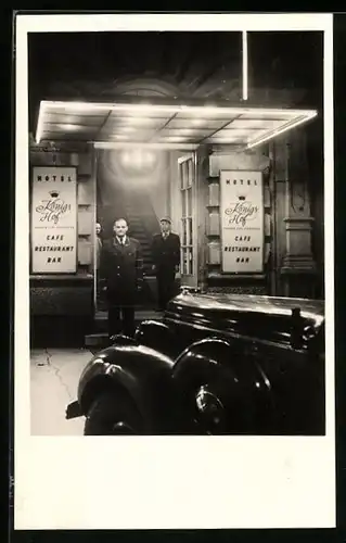 AK Mainz, Eingang zum Restaurant Hotel Königshof