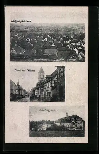 AK Langensteinbach, Partie mit Kirche, Erholungsheim