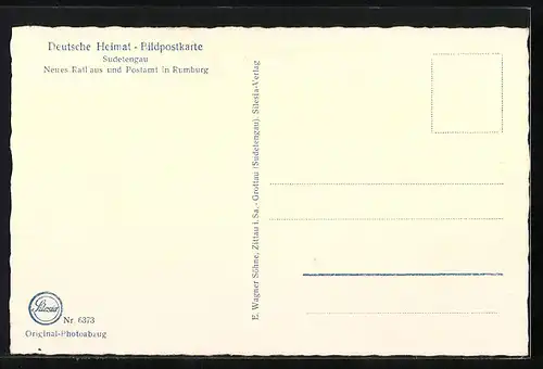 AK Rumburg /Sudetengau, Strassenpartie am Postamt