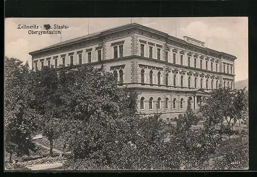 AK Leitmeritz / Litomerice, Blick zum Obergymnasium