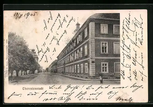 AK Theresienstadt, Strassenpartie in der Stadt