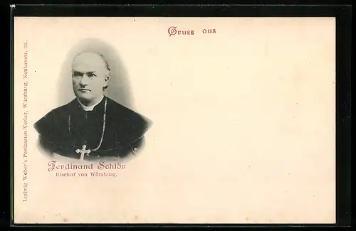 AK Portrait Ferdinand Schlör, Bischof von Würzburg