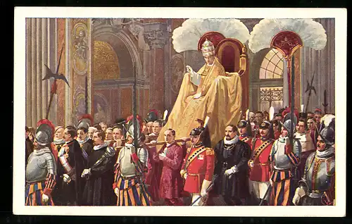 AK Feierlicher Einzug von Papst Pius XI. im Petersdom