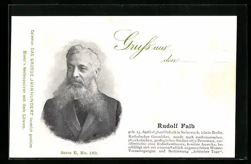 AK Portrait des Wissenschaftlers Rudolf Falb