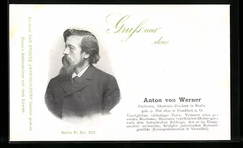 AK Porträt des Malers Anton von Werner