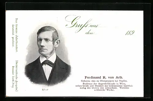AK Portrait des Augenarztes Ferdinand R. von Arlt