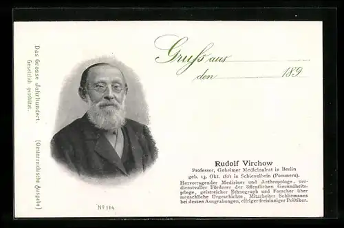 AK Portrait des Arztes Rudolf Virchow