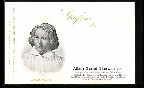 AK Albert Bertel Thorwaldsen, Dänischer Bildhauer