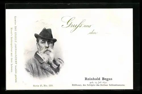 AK Portrait des Bildhauers Reinhold Begas