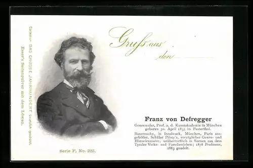 AK Franz von Defregger, Maler, Prof. an der Kunstakademie in München