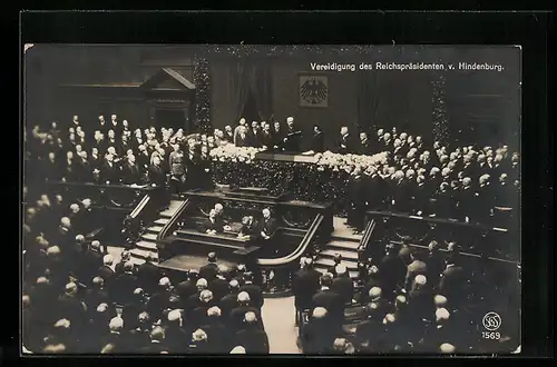AK Vereidigung des Reichspräsidenten Paul von Hindenburg
