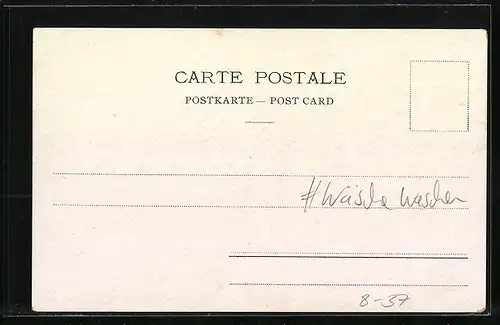 AK Waschfrau bei der Arbeit am Fluss