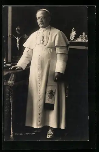 AK Papst Pius XI. in weisser Soutane