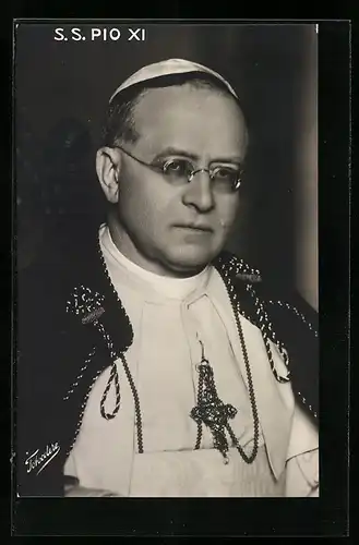 AK Portrait von Papst Pius XI. mit Brille