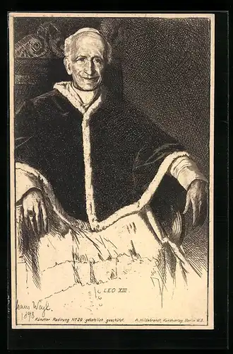 AK Papst Leo XIII. mit gütigem Lächeln