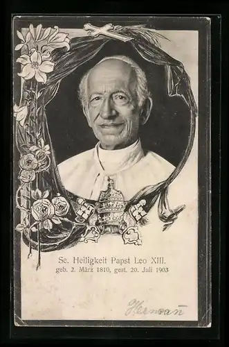 AK Se. Heiligkeit Papst Leo XIII., 1810-1903