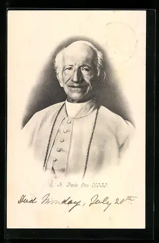 AK Lächelnder Papst Leo XIII.