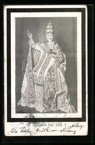 AK Papst Leo XIII. auf dem heiligen Stuhl