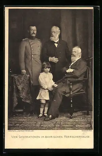 AK Vier Generationen im Bayrischen Herrscherhause
