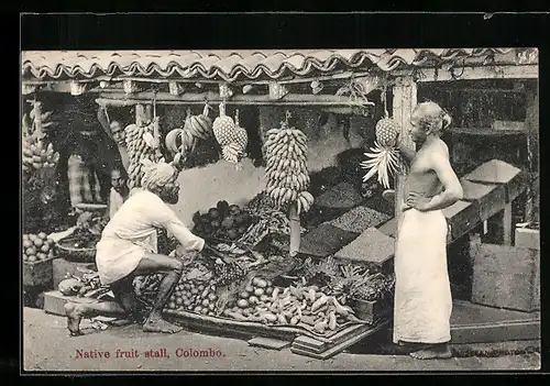AK Colombo, Native fruit stall, Obstgeschäft von Einheimischen