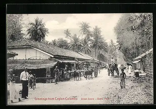 AK Colombo, Street Scene, Grand Pass, Strassenleben