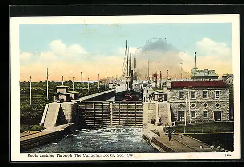AK Soo /Ont., Boats Locking Through The Canadian Locks