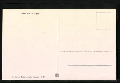 AK Luzern, Teilansicht mit Kirche und den Alpen