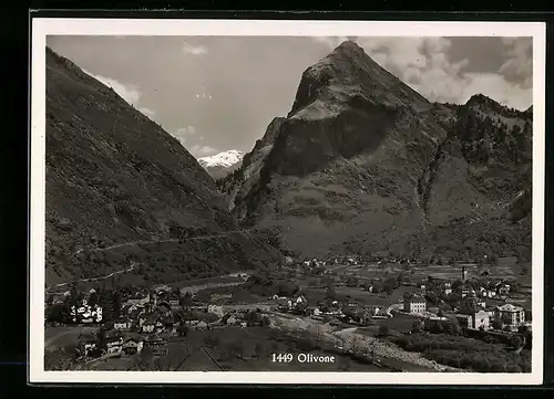 AK Olivone, Ortsansicht aus der Vogelschau