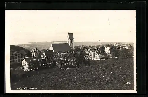 AK Wolfhalden, Ortspartie mit Kirche