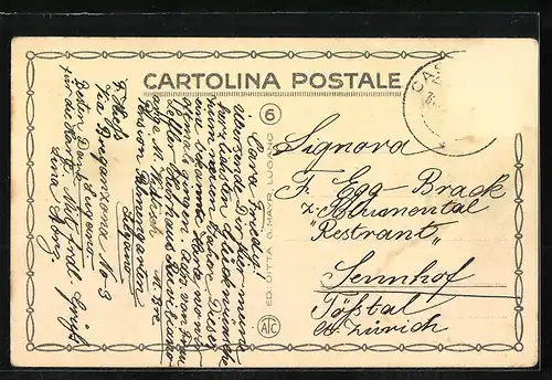 Künstler-AK Lugano, Via Pessina