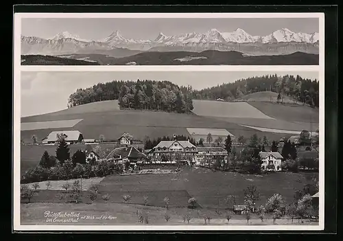 AK Rüttihubelbad i. Emmental, Ortsansicht mit Blick auf die Alpen
