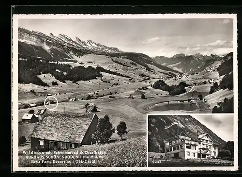 AK Wildhaus, Kurhaus Schönenboden, Schwimmbad, Churfirsten