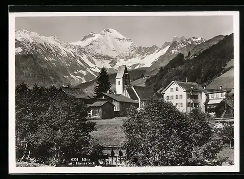 AK Elm, Teilansicht mit Kirche und Hausstock