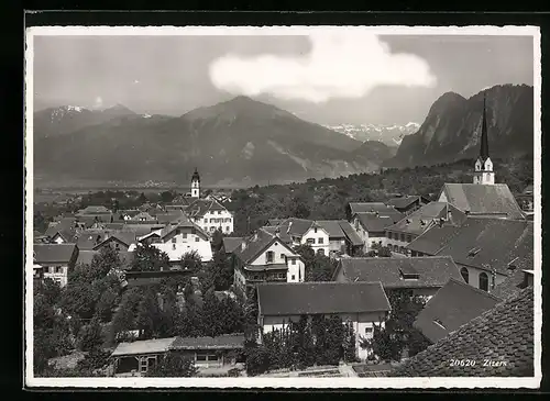 AK Zizers, Ortsansicht aus der Vogelschau