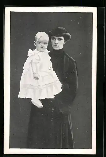AK Kaiserin Zita von Österreich mit Kind
