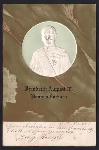 AK Friedrich August III. König von Sachsen, Portrait