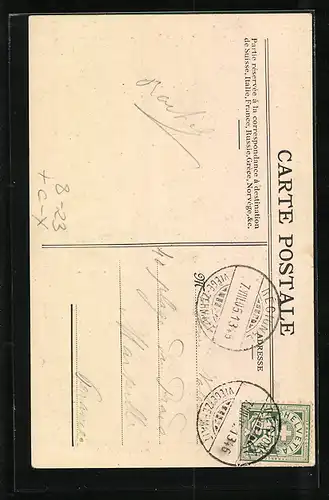 Künstler-AK Vevey, Vendangeur & Vendangeuse, Fete des Vignerons 1905