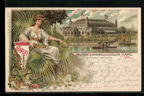 Lithographie Mainz, Deutsche Gartenbau-Ausstellung 1901