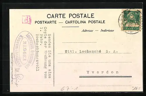 Lithographie Meggen, Kant. Landw. Ausstellung 1909