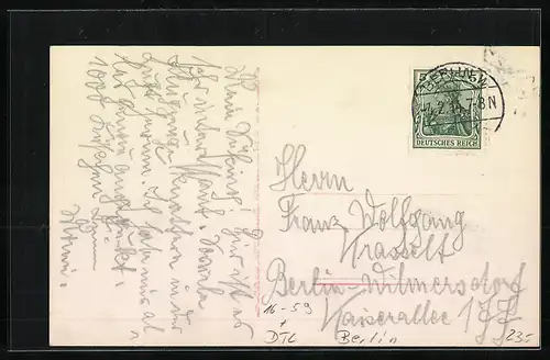 Foto-AK Sanke Nr. 153: Berlin-Johannisthal, LVG Eindecker, System Schneider, Flugzeug