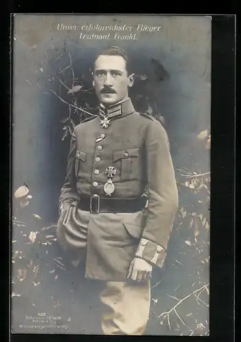 Foto-AK Sanke Nr. 420: Leutnant Frankl in Uniform mit Orden