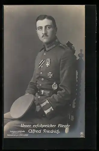 Foto-AK Sanke Nr. 394: Alfred Friedrich in Uniform mit Orden
