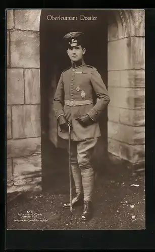 Foto-AK Sanke Nr. 548: Oberleutnant Dostler in Uniform