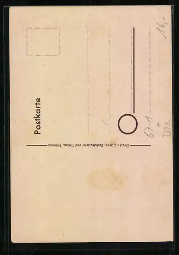 Künstler-AK Tettnang, Heimatwoche anlässlich der 650 jährigen Stadterhebung 1947 mit gewerblicher Ausstellung