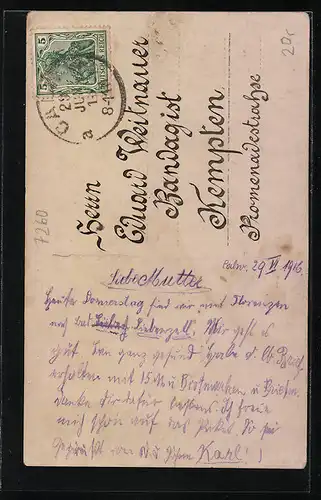 Foto-AK Calw, Spohrer`sche Handelsschule 1916