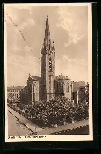 AK Karlsruhe, Ansicht der Liebfrauenkirche