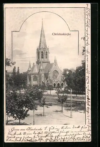AK Karlsruhe, Ansicht der Christuskirche